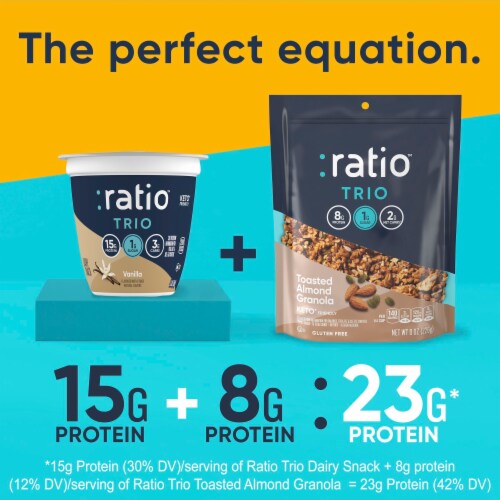 Ratio Trio Vanilla Yogurt Cultured Dairy Keto Friendly Snack Cups Perspective: top