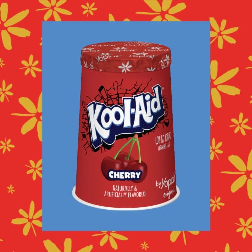 Yoplait Original Kool Aid Cherry Low Fat Yogurt Perspective: top