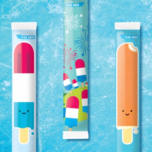 Go GURT Red White and Blue and Orange Cream Pop Kids Fat Free Yogurt Tubes Perspective: top