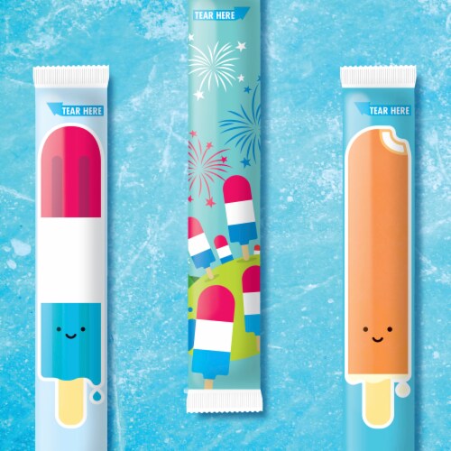 Go GURT Red White and Blue and Orange Cream Pop Kids Fat Free Yogurt Tubes Perspective: top