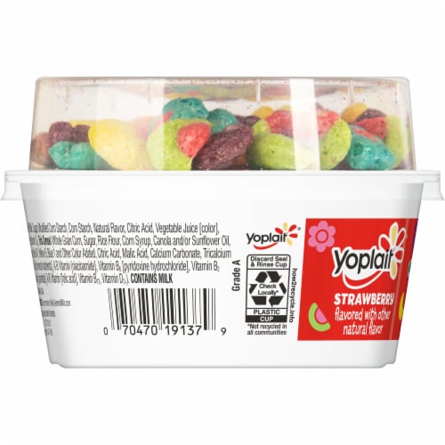 Yoplait Low Fat Strawberry Kids Yogurt & Trix Cereal Snack Perspective: top