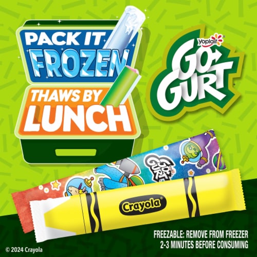 Go GURT Crayola Variety Pack Kids Fat Free Yogurt Tubes Perspective: top