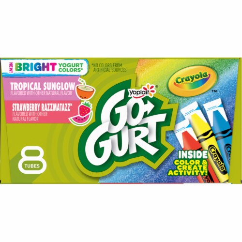 Go-GURT Gluten Free Strawberry and Tropical Kids Yogurt Tubes Perspective: top
