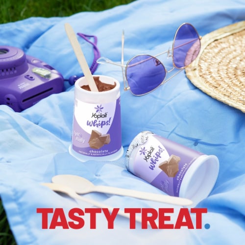 Yoplait Whips Chocolate Flavored Yogurt Mousse Cup Perspective: top