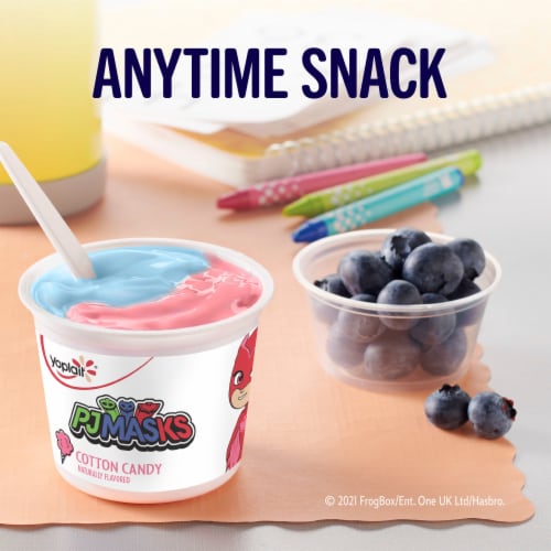 Yoplait Low Fat Cotton Candy & Strawberry Kids Yogurt Pack Perspective: top