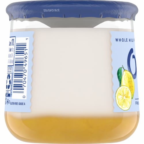 Oui by Yoplait Gluten Free French Style Lemon Whole Milk Yogurt Glass Jar Perspective: top