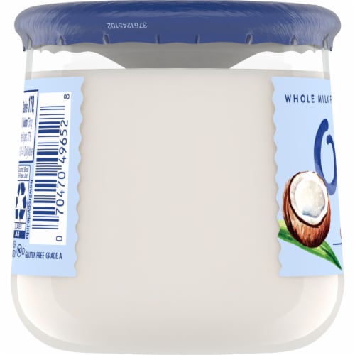 Oui by Yoplait Gluten Free French Style Coconut Whole Milk Yogurt Glass Jar Perspective: top