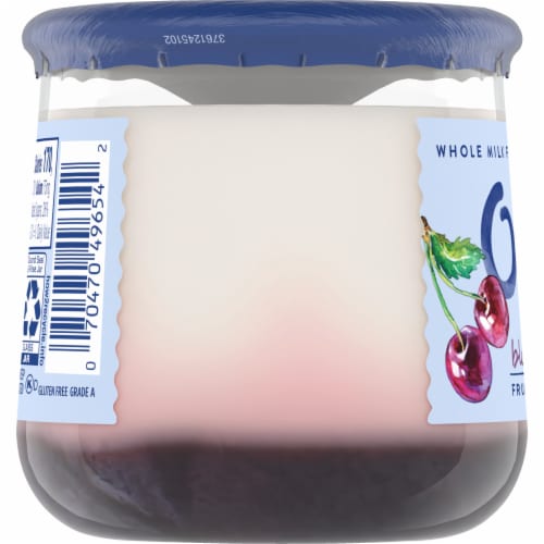 Oui by Yoplait Gluten Free French Style Black Cherry Whole Milk Yogurt Glass Jar Perspective: top