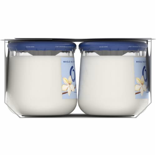 Oui by Yoplait Gluten Free French Style Vanilla Whole Milk Yogurt Glass Jars Perspective: top