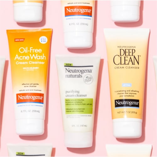 Neutrogena Oil-Free Acne Face Wash Cream Cleanser with 2% Salicylic Acid Acne Treatment Perspective: top