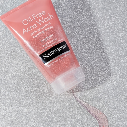 Neutrogena Oil Free Pink Grapefruit Acne Face Wash with Vitamin C 2% Salicylic Acid Acne Treatment Perspective: top