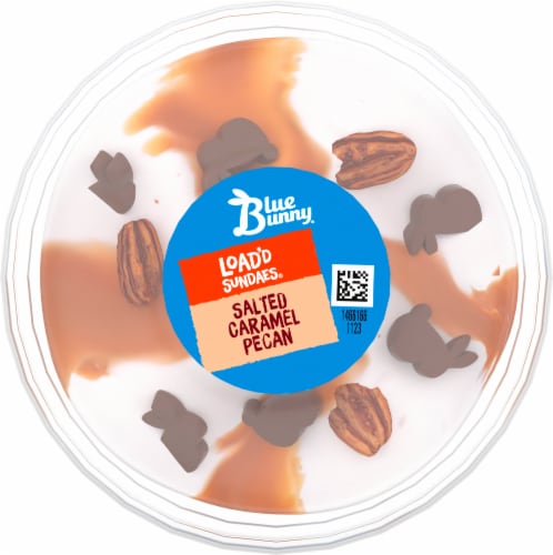 Blue Bunny® Load'd Sundaes Salted Caramel Pecan Frozen Dessert Cup Perspective: top
