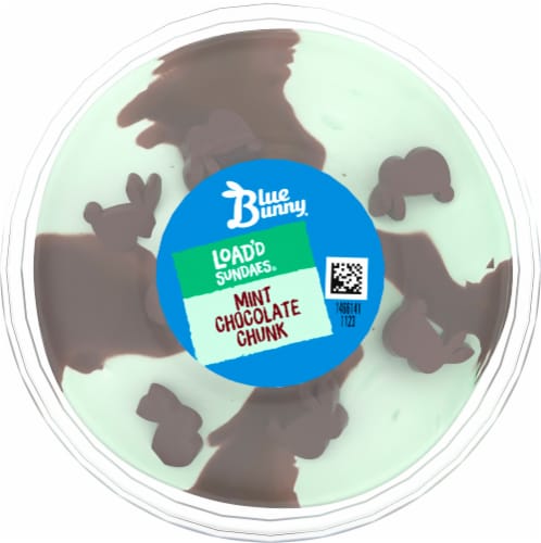 Blue Bunny® Load'd Sundaes Mint Chocolate Chunk Ice Cream Cups Perspective: top
