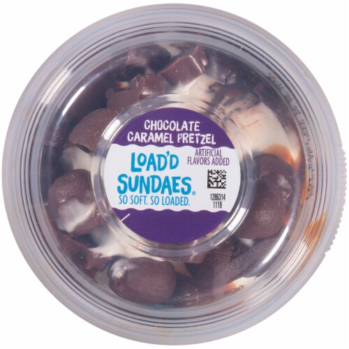 Blue Bunny Load'd Sundaes® Chocolate Caramel Pretzel Ice Cream Cups Perspective: top