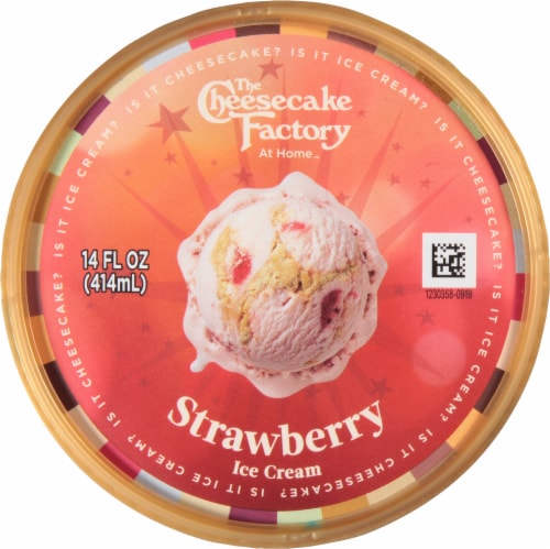 The Cheesecake Factory Strawberry Premium Strawberry Cheesecake Ice Cream Perspective: top