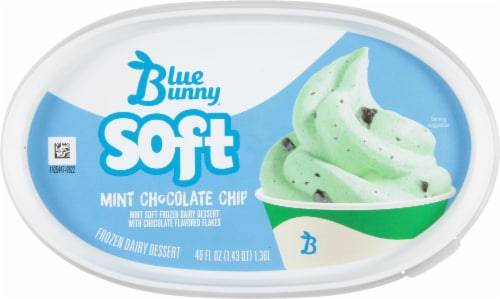 Blue Bunny® Mint Chocolate Chip Soft Serve Ice Cream Perspective: top