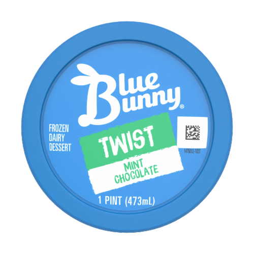 Blue Bunny® Mint Chocolate Twist Ice Cream Pint Perspective: top