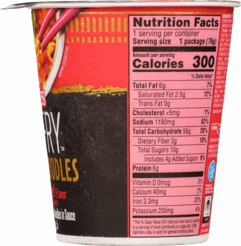 Nissin Cup Noodles Stir Fry Korean Spicy Beef Flavor Rice with Noodles Perspective: top