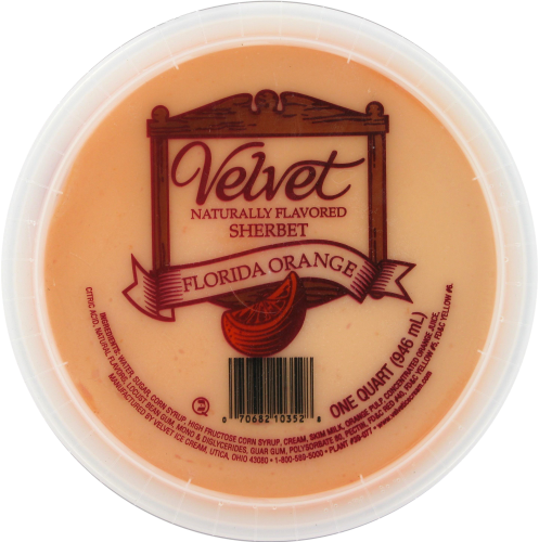 Velvet® Orange Sherbet Tub Perspective: top