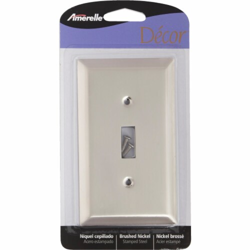 Amerelle® Toggle Brushed Nickel Light Switch Cover Perspective: top