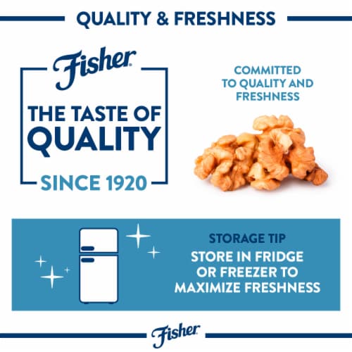 Fisher California Grown Unsalted Walnut Halves & Pieces Perspective: top