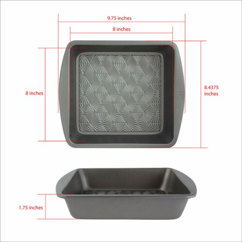 Taste of Home  8 inch Nonstick Metal Square Baking Pan Set of 2 Perspective: top