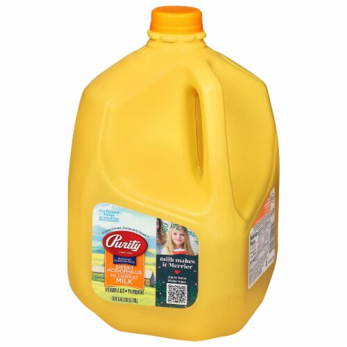 Purity Sweet Acidophilus 1% Lowfat Milk Perspective: top