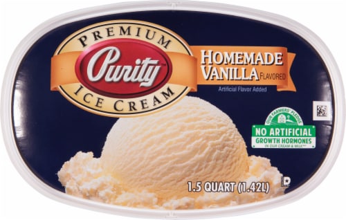 Purity Homemade Vanilla Ice Cream Tub Perspective: top