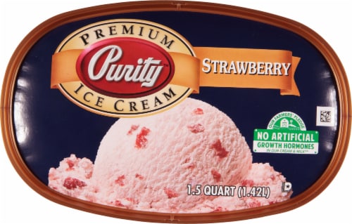 Purity All Natural Strawberry Ice Cream Tub Perspective: top