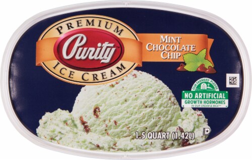 Purity™ Mint Chocolate Chip Ice Cream Tub Perspective: top