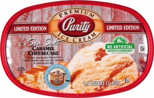 Purity™ Sea Salt Caramel Cheesecake Ice Cream Tub Perspective: top