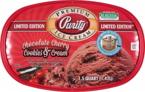 Purity Limited Edition Chocolate Cherry Cookies & Cream Premium Ice Cream Perspective: top