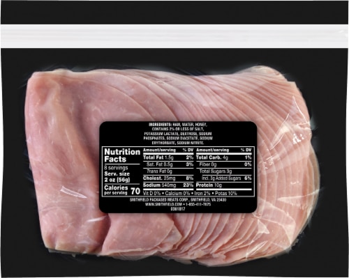 Smithfield Thinly Sliced Honey Ham Slices Perspective: top