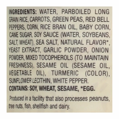 Ka-Me 8.8 oz Vegetable Fried Rice Perspective: top