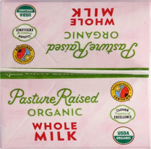 Clover Organic Farms Vitamin D Whole Milk Perspective: top