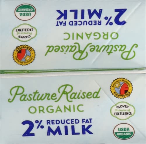 Clover Farms Organic 2% Reduced Fat Milk Perspective: top