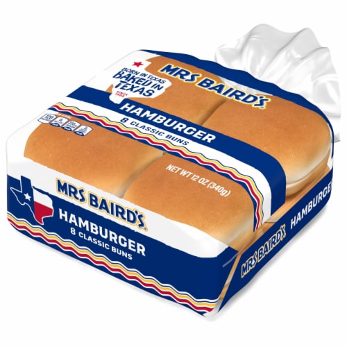 Mrs Baird's White Hamburger Buns Perspective: top