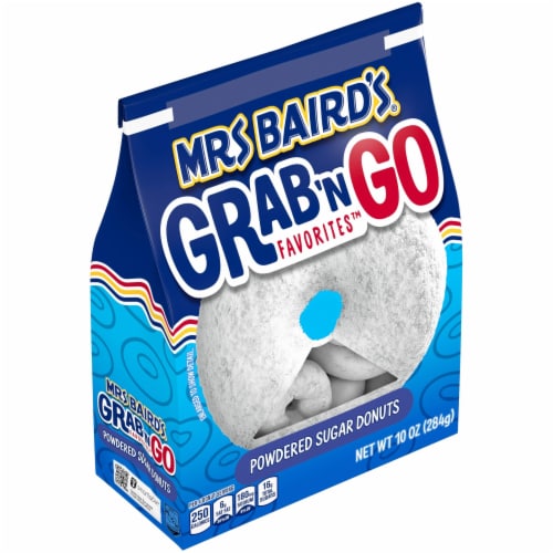 Mrs Baird's Grab 'n Go Favorites Powdered Sugar Donuts Perspective: top