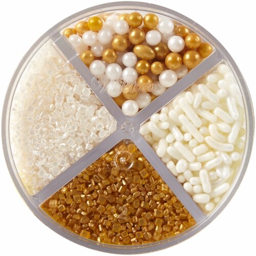 Wilton® Gold White Pearl Mix Sprinkles Perspective: top