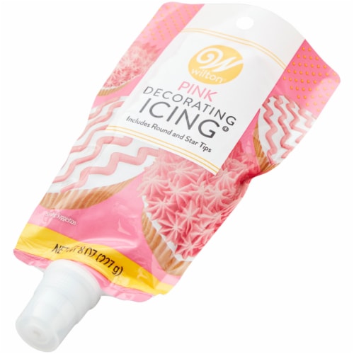 Wilton® Pink Decorating Icing with Tips Perspective: top