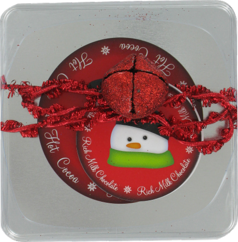 Swiss Miss Milk Chocolate Hot Cocoa Mix Snowman Tin Perspective: top