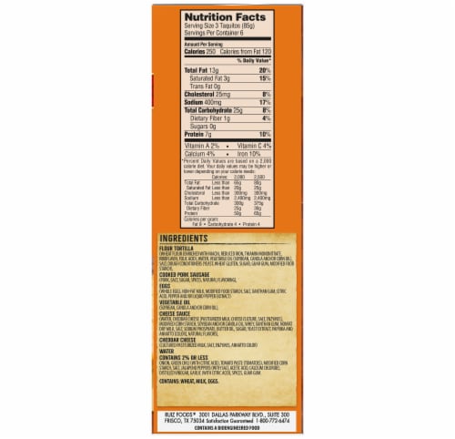El Monterey® Egg Sausage and Cheese Frozen Breakfast Taquitos Perspective: top