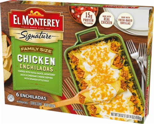 El Monterey® Signature Family Size Frozen Chicken Enchiladas Perspective: top
