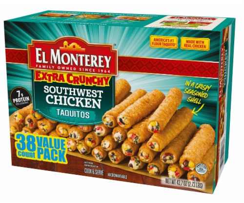 El Monterey Extra Crunchy Southwest Chicken Taquito Value Pack Perspective: top
