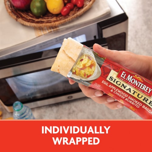 El Monterey® Signature Egg Applewood Smoked Bacon & Cheese Burrito Perspective: top