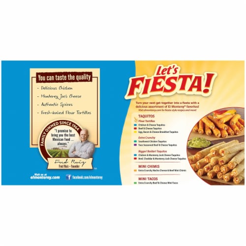 El Monterey® Chicken & Cheese Flour Taquitos Value Pack Perspective: top