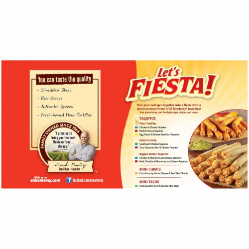 El Monterey® Beef & Cheese Flour Taquitos Value Pack Perspective: top