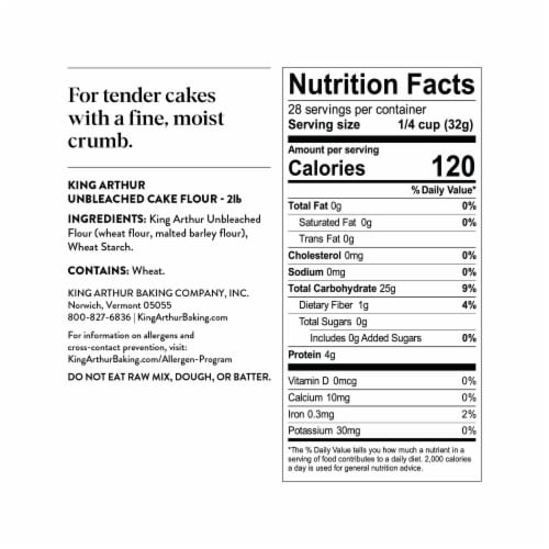 King Arthur Flour Unbleached Cake Flour Perspective: top