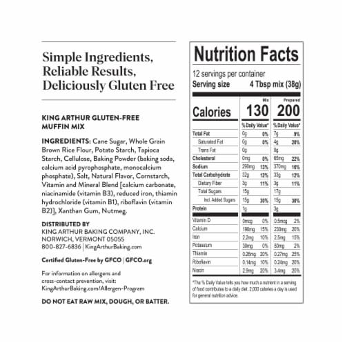 King Arthur Flour Gluten Free Muffin Mix Perspective: top