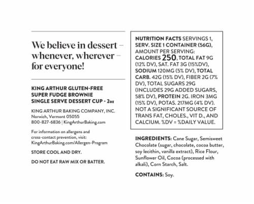 King Arthur Single Serve Super Fudge Brownie Mix, Non-GMO Project Verified, Certified Kosher Perspective: top